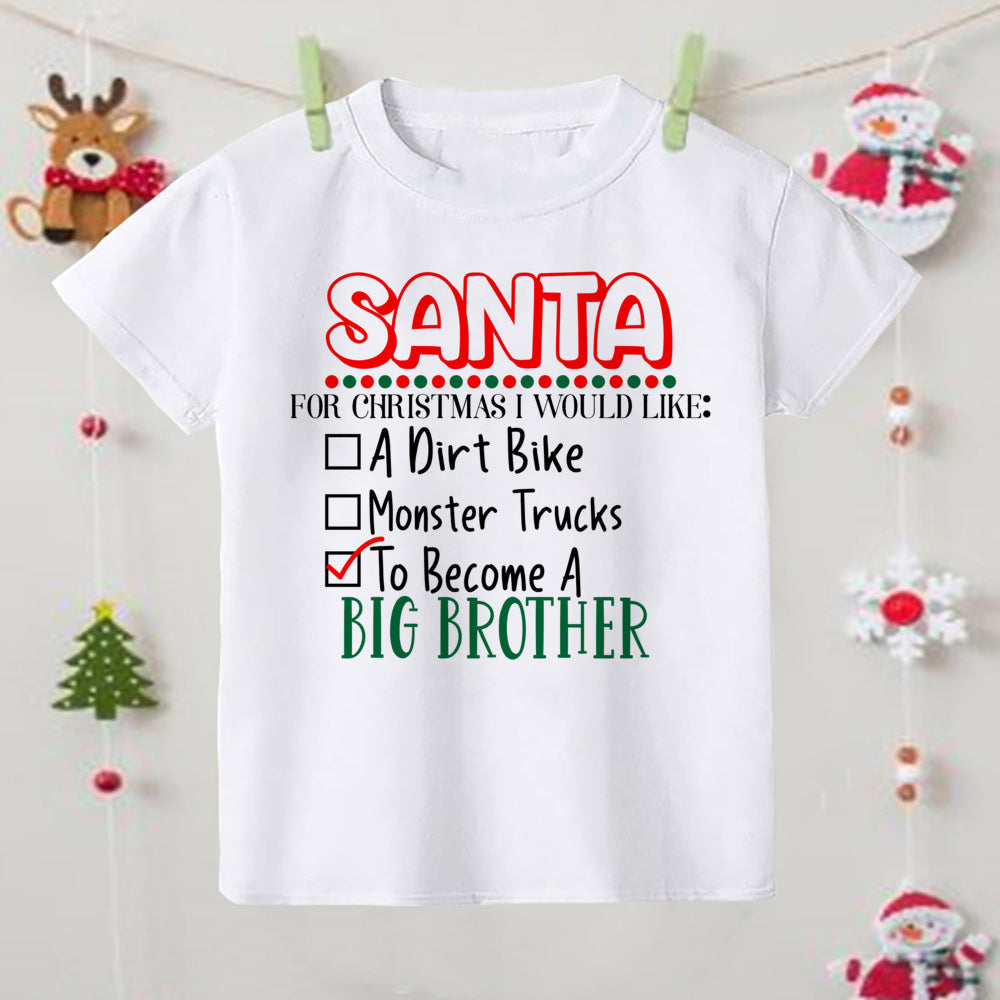 Christmas Children's T-shirt Xmas Party Gift Boys Girls Sibling T Shirt Outfits Clothes Kids T Shirts Cute Short Sleeve Tops Tee