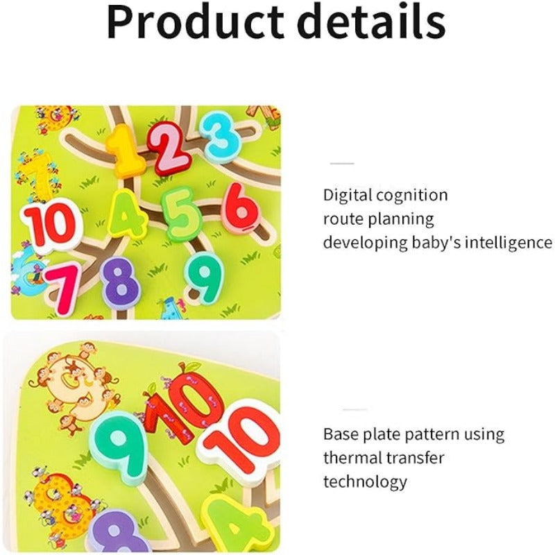 Board Game Toddlers Toy Walking Maze Wooden Chess Board Wooden Fruit Maze Board Movable Maze Board Wood Board Taste Game