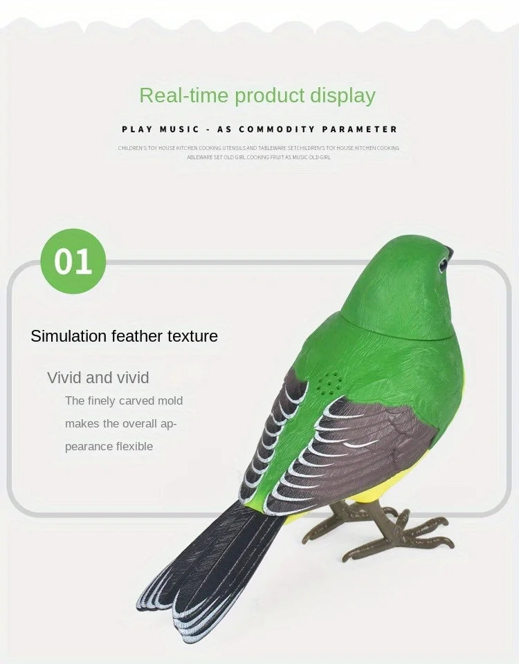 Electric Singing Bird Toy Cute Interactive Bird Toy Simulation Electronic Bird Toys for Kids with Motion & Sound Control