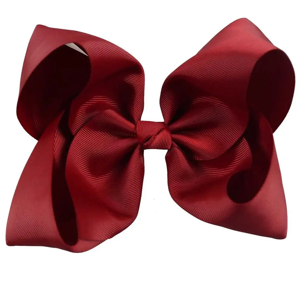 60 Colors Boutique 8" Large Solid Grosgrain Ribbon Hair Bow Clips Barrettes for Women Girls Accessories