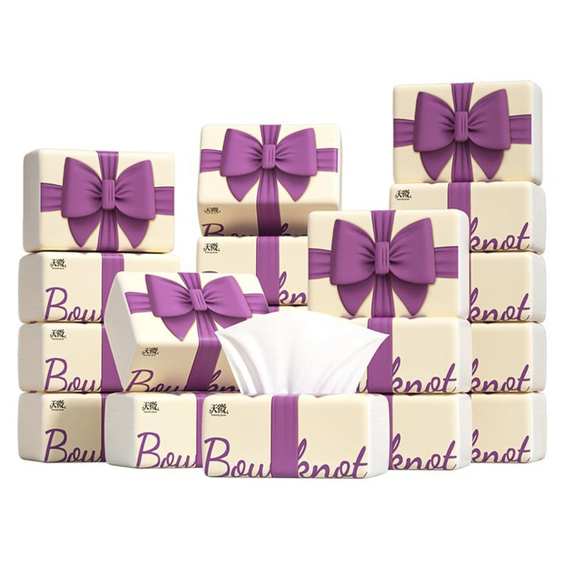 6 Packs/Sets Facial Tissue 4 Ply Soft Toilet Paper Disposable Napkin Bag Cover Tissue For Bathroom Living Room Office,(Times/68)