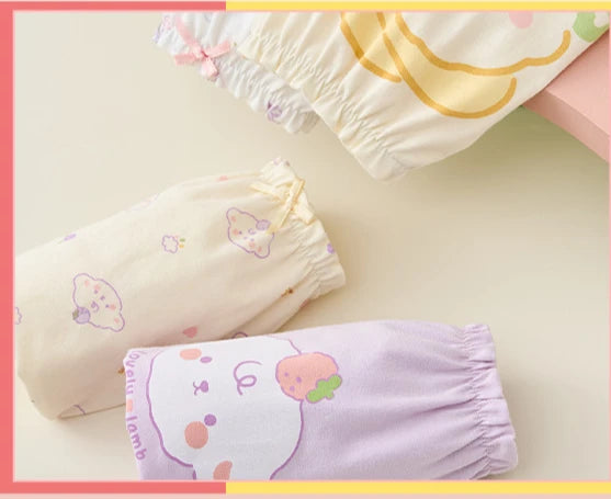 4PCS Cotton Soft Antibacterial Briefs for Girls Breathable Comfort Panties 3+y Young Children Clothing Kids Cute Print Underwear