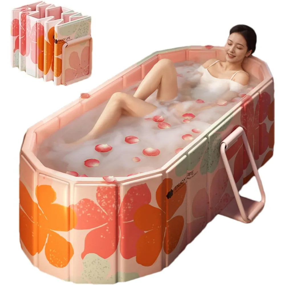 Foldable Bathtub Freestanding Japanese Soaking Tub Portable Shower Stall Tub Bathroom SPA Bath for Adult Kid Outdoor Hot Ice Tub