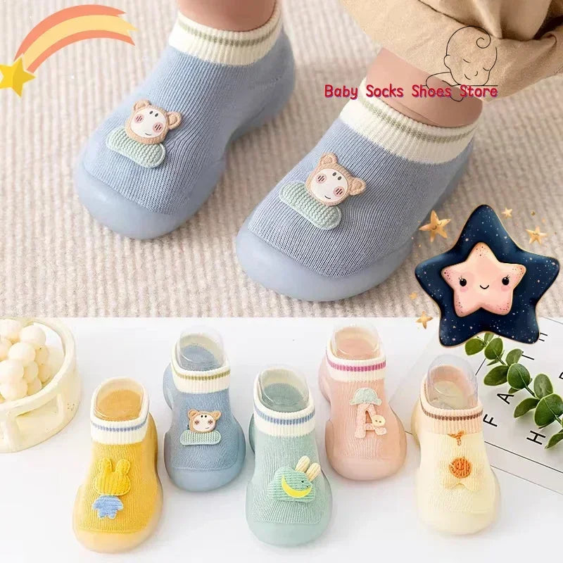 Cute Baby Toddler Shoes Infant Soft Sole Indoor Children's Shoes Cartoon Socks And Shoes Newborn Summer Baby Girl Shoes