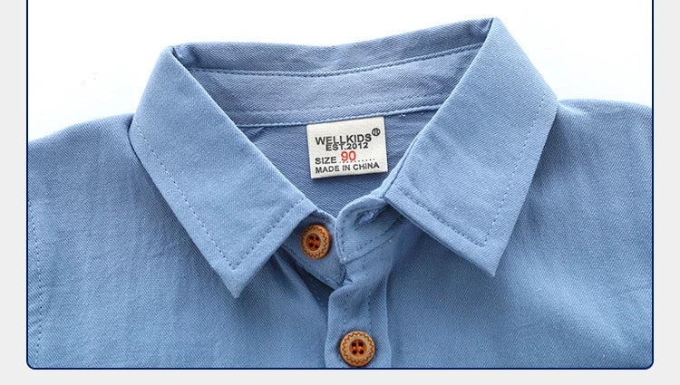 IYEAL Kids Spring Children's Clothes 2025 New Long Sleeve Boys Tops Shirt Solid Color Pure Cotton Shirt for Girl