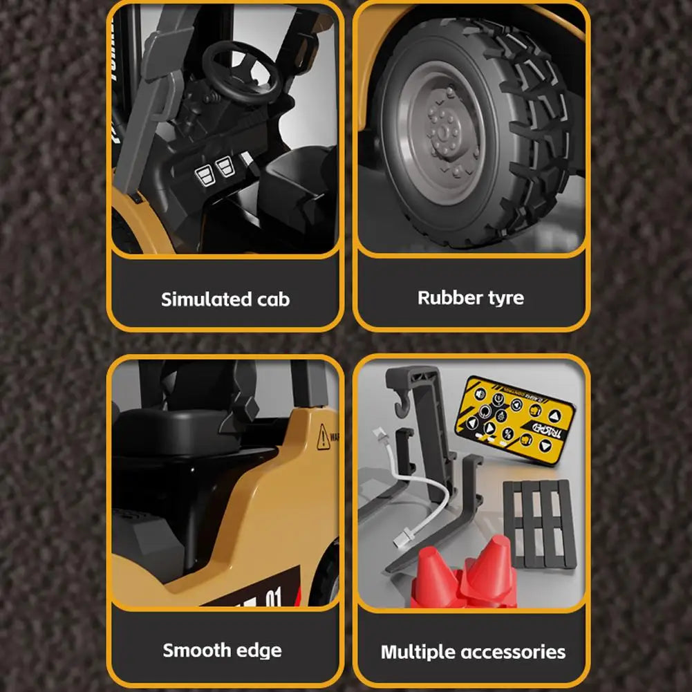 APP Controlled RC Forklift Truck 1:64 Alloy Simulation Engineering Vehicle, Bluetooth Mini Remote Control Car for Kids Adults