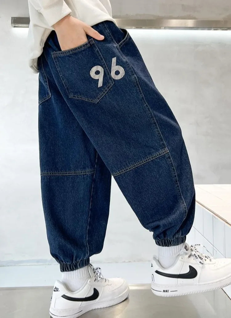 Boys Jeans Spring Autumn 2025 New Style Casual Pants Trendy Stretch Fabric Comfort Fit Toddler Boys