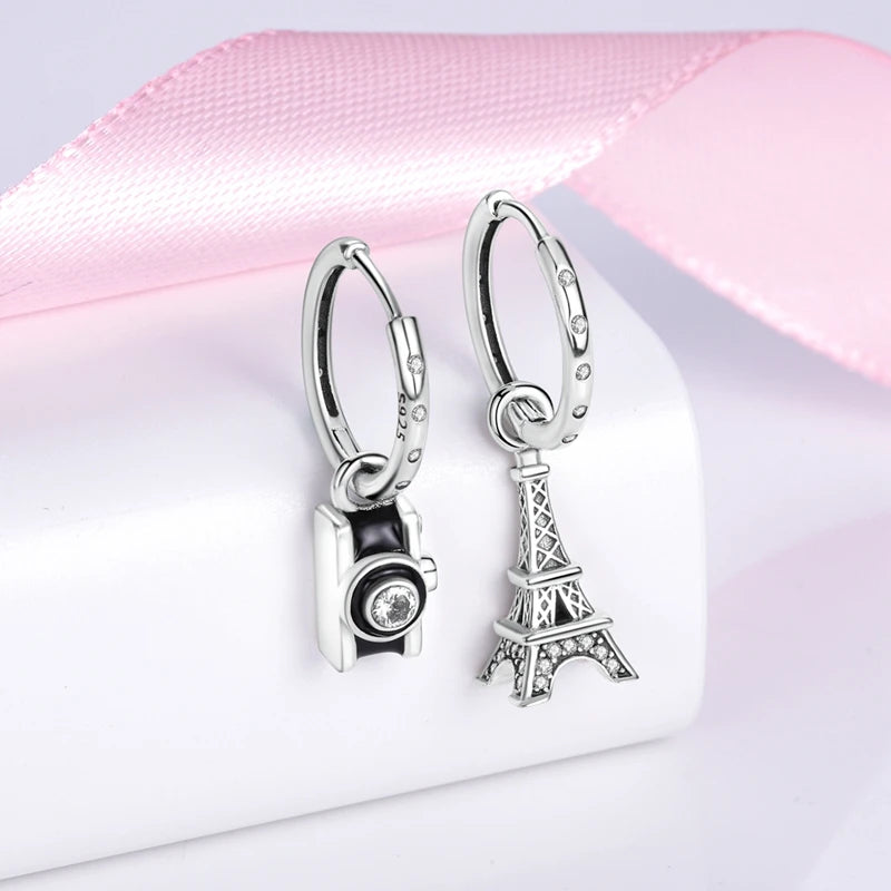 925 Sterling Silver Career Eardrop Musical Note Earrings Painter Microphone Earrings Fit For Women Workplace Birthday Gift