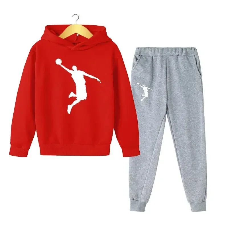 Autumn Winter Children 2Pcs Set Fashion Sports Hoodie+Pants Suits 4-14 Years Boys Girls Casual Outfits Tracksuits Kids Clothing