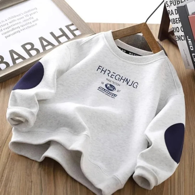 Boys' Middle/Big Kids 2025 New Spring/Autumn Crewneck Long Sleeve Stylish Sweatshirt Tops