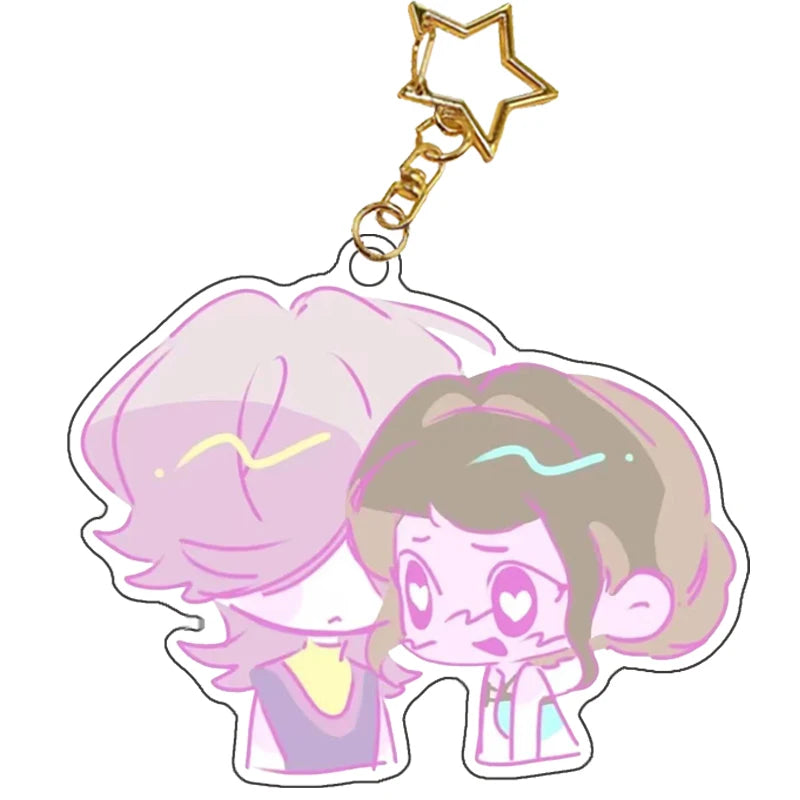 Kpop Demon Hunters Saja Boys Keychain Huntr-X Bag Pendant Unters Huntrix Saja Self Made Acrylic Keyring Jewelry Friends Gift