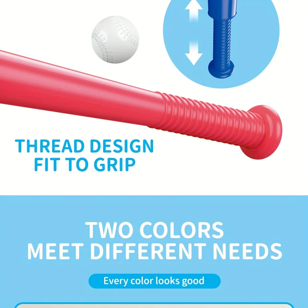 Baseball Tee T-Ball Set for Kids Toddler Baseball Set with Step-On Pitching Machine Pop Up Balls Outdoor Christmas Gift for Boys