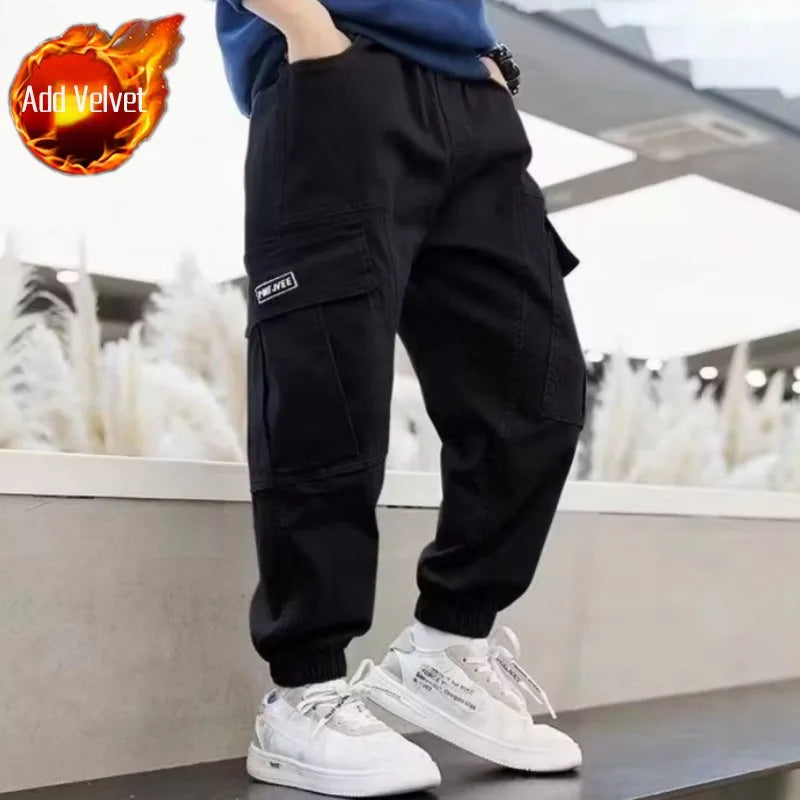 100% Cotton Cargo Pants for Boys | Spring Autumn 2025 New Release | Medium To Large Kids Casual Wear