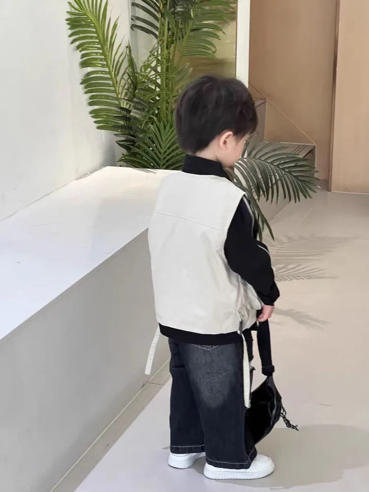 Kids' Korean Style Ripped Jeans Edgy Streetwear Pants for Toddler Boys & Girls Spring/Fall