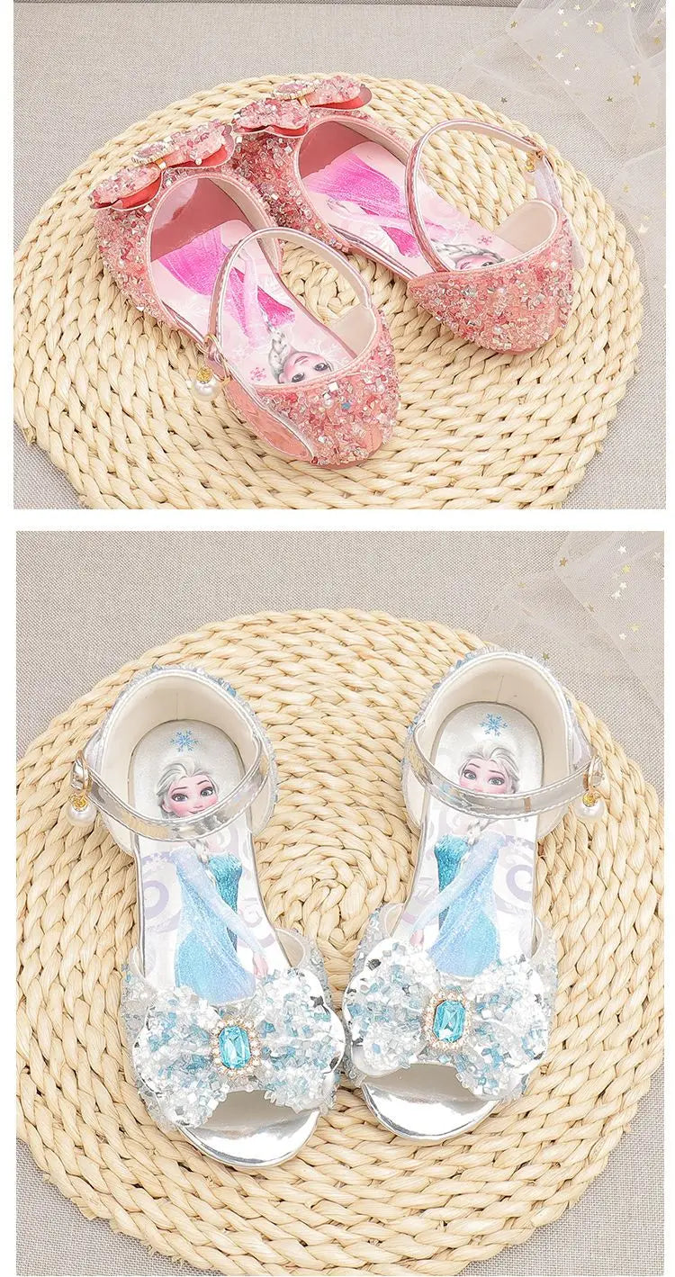 Disney Fairy Girl Butterfly Cinderella Princess Sandals Fashion Children Masquerade Role Play Elegant Party Crystal Shoes