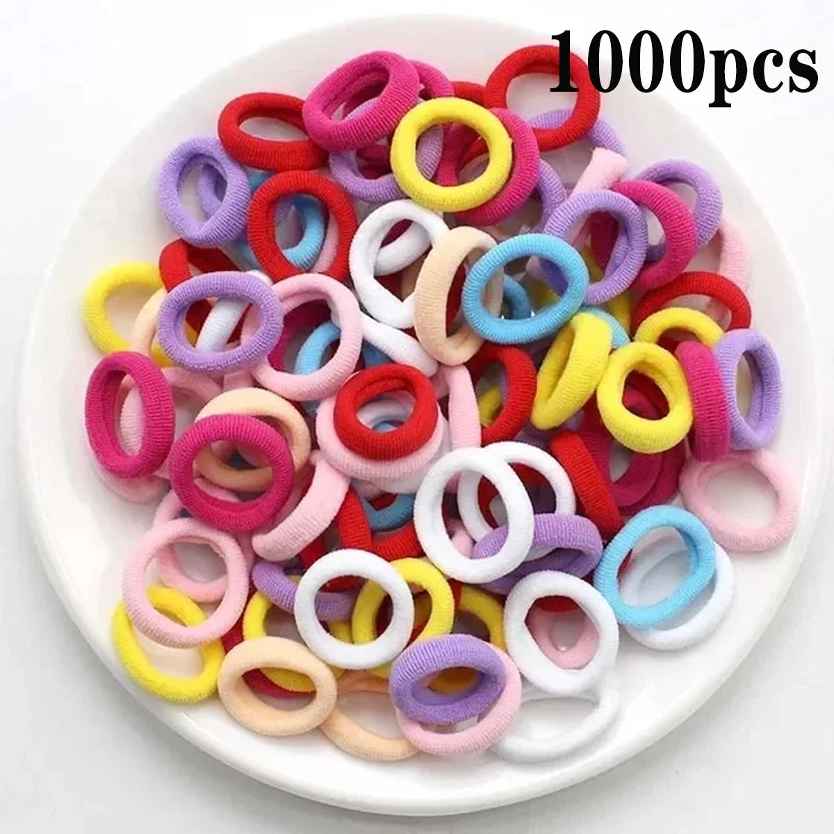 200PCS Women Girls Colorful Nylon Elastic Hair Bands Ponytail Hold Small Hair Tie Rubber Bands Scrunchie Hair Accessories