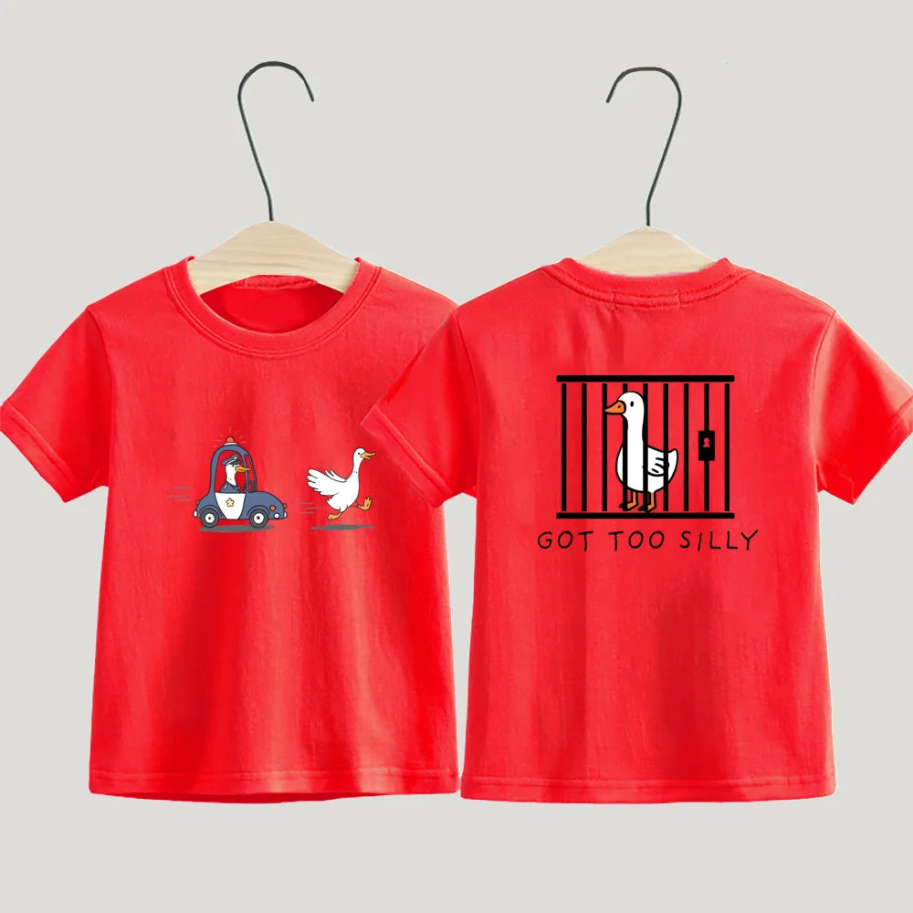 Got Too Silly Toddler Shirt Funny Silly Goose Boys Girls Short Sleeve Tee Funny Farm Animal Kids Shirt Baby Funny Shirts