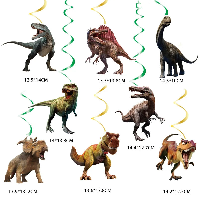 Dinosaur Birthday Party Decorations Set Includes Happy Birthday Banner, Dinosaur Hanging Swirl,Party Supplies for Home,School