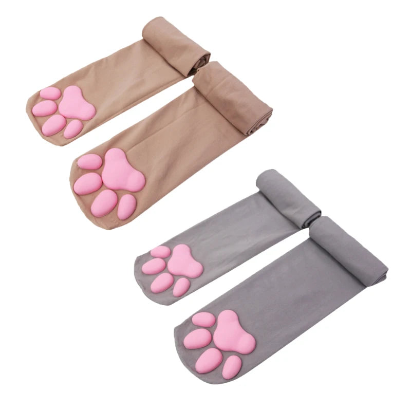New Cat Paw Socks For Women Girls Kawaii 3D Cat Claw Toe Stocking Cute Gift Lolita Paw Pads Cosplay Cat Paw Pad Thigh High Socks