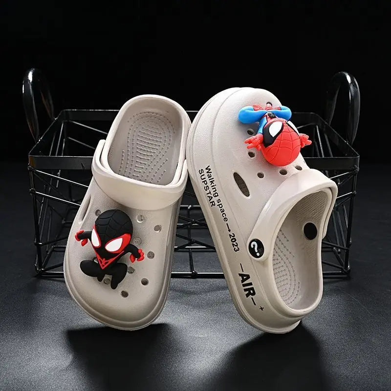 Disney Spider Man Children's Cave Shoes Boys' Anti Slip Soft Sole Kid's Beach Sandals For Home And Outdoor Shoes Size 24-45