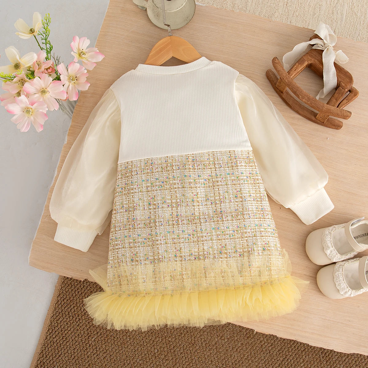 Autumn New Sweet Bow Baby Girl Princess Dress, Birthday Party Children'S Clothing Suitable For Babies Aged 9 Months To 4 Years