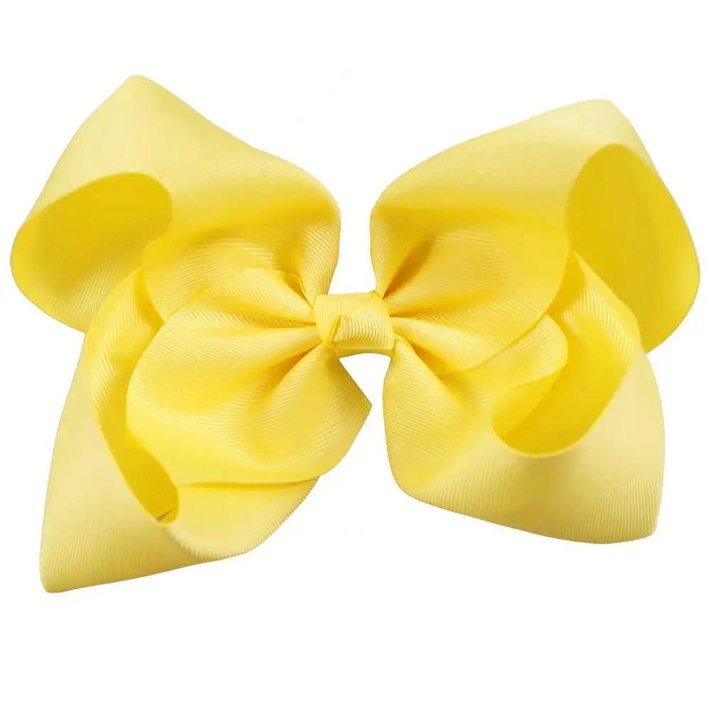 60 Colors Boutique 8" Large Solid Grosgrain Ribbon Hair Bow Clips Barrettes for Women Girls Accessories