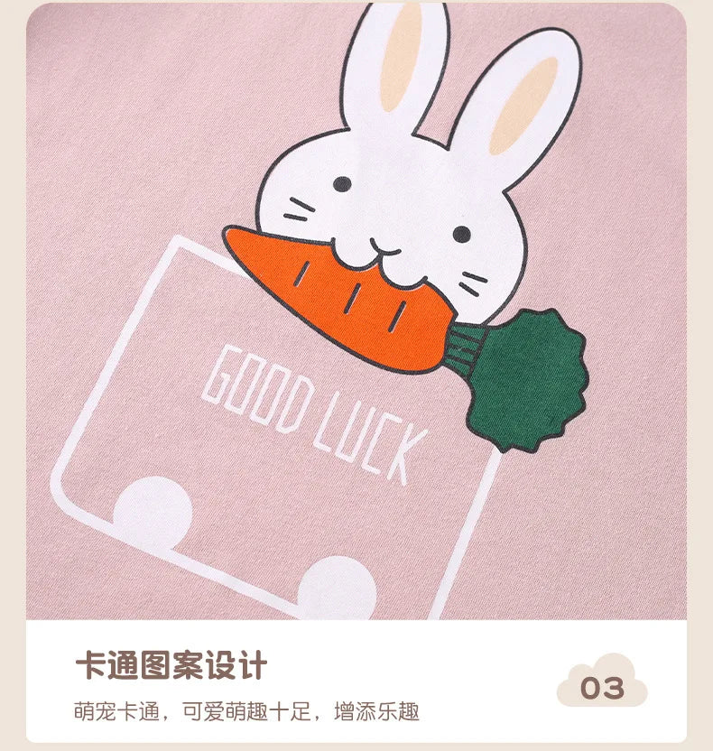 Children's Autumn Clothes and Pants Pure Cotton Set for Boys and Girls Warm Underwear Cartoon Pattern Children's Pajamas Set