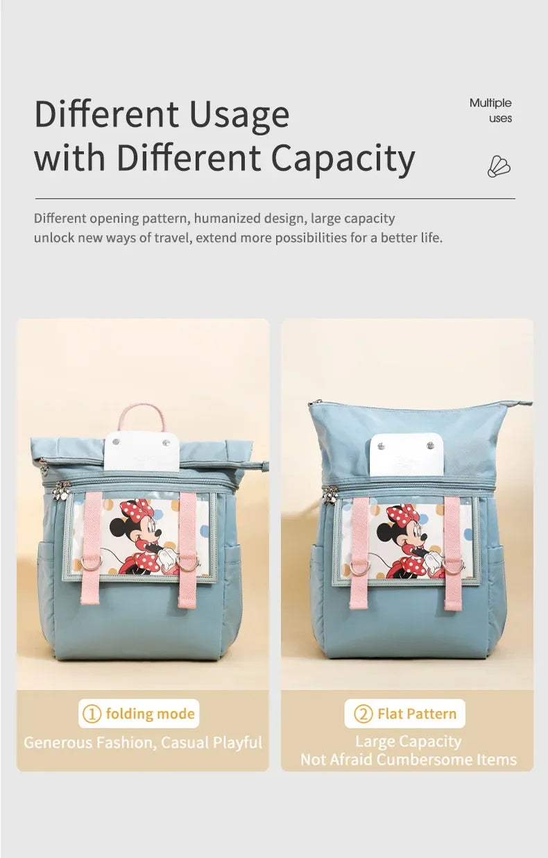 Disney Mickey New Diaper Bag Backpack Cartoon DIY Baby Diaper Bag Backpack High Quality High Capacity Baby Bag Multi Functional