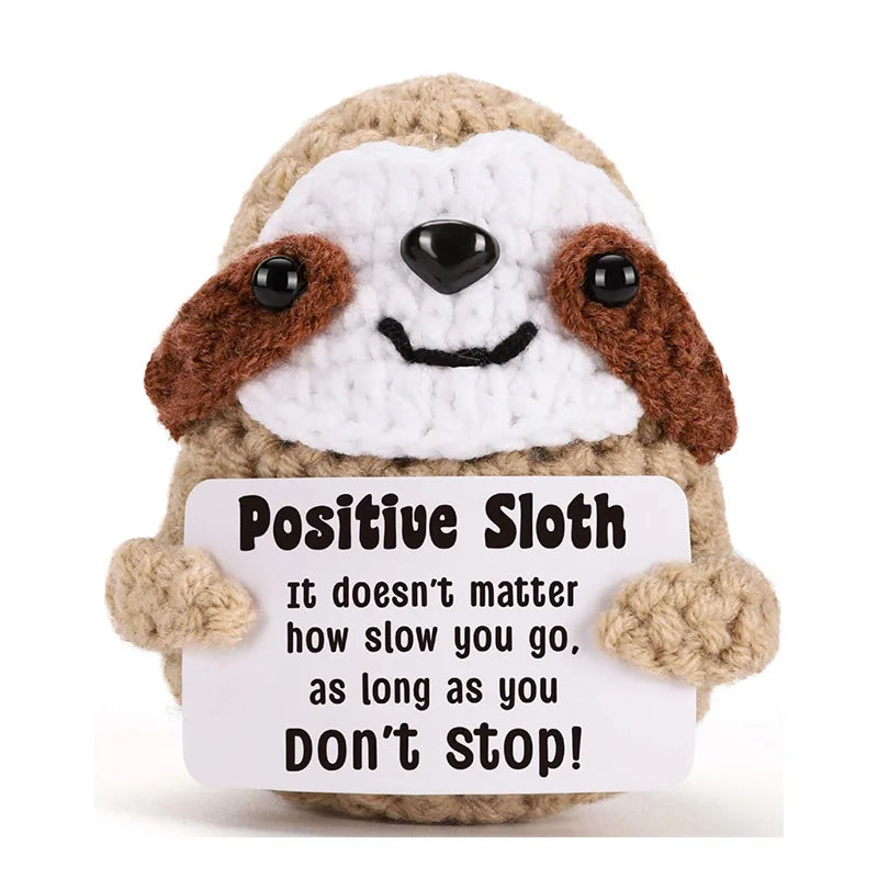 Inspirational Birthday Gift Handmade Ornaments Women Reminders Emotional Cheer Support Small Funny Cute Bradypode Knitted Sloth