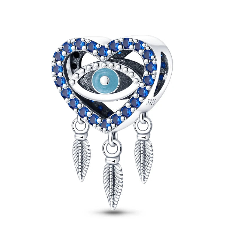 Hot Sales 925 Sterling Silver Charms Beads Devil's Eye Fatima's Hand Cross Beads Fit Original Bracelet Women DIY Jewelry Gifts