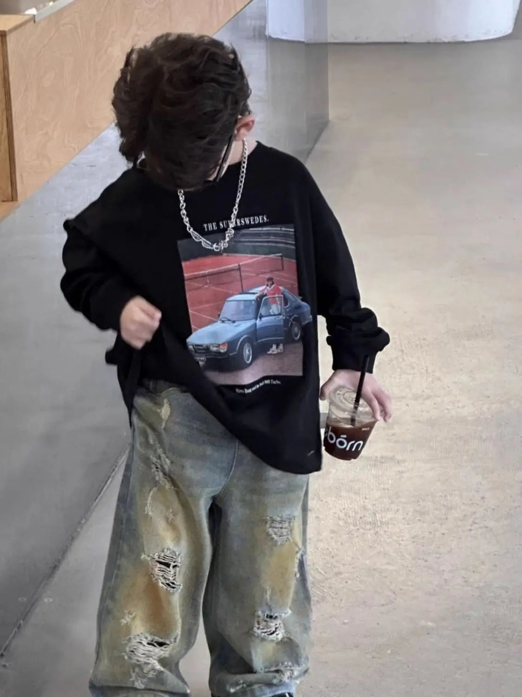 Loose Autumn Cotton T Shirt Child Korean Children's Clothing 2025 Kids Boys Clothes Long Sleeve Outdoor Tees Year Old Boy Wear