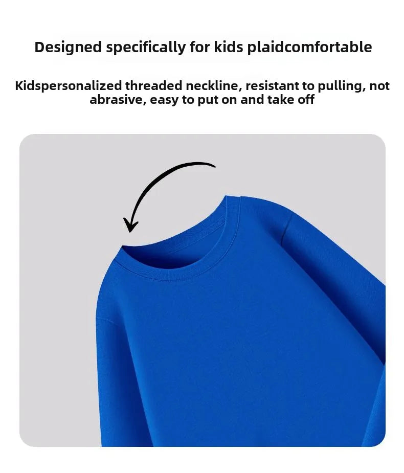 New children's long-sleeved T-shirt for boys, suitable for spring and autumn. Pure cotton upper garment for medium and large chi