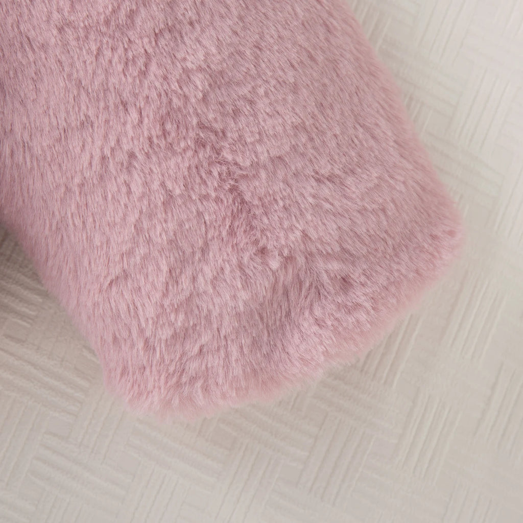 Winter New Solid Color Long Sleeved Baby Girl Coat, Thick And Warm Children'S Clothing Suitable For Babies Of 90-140 Height