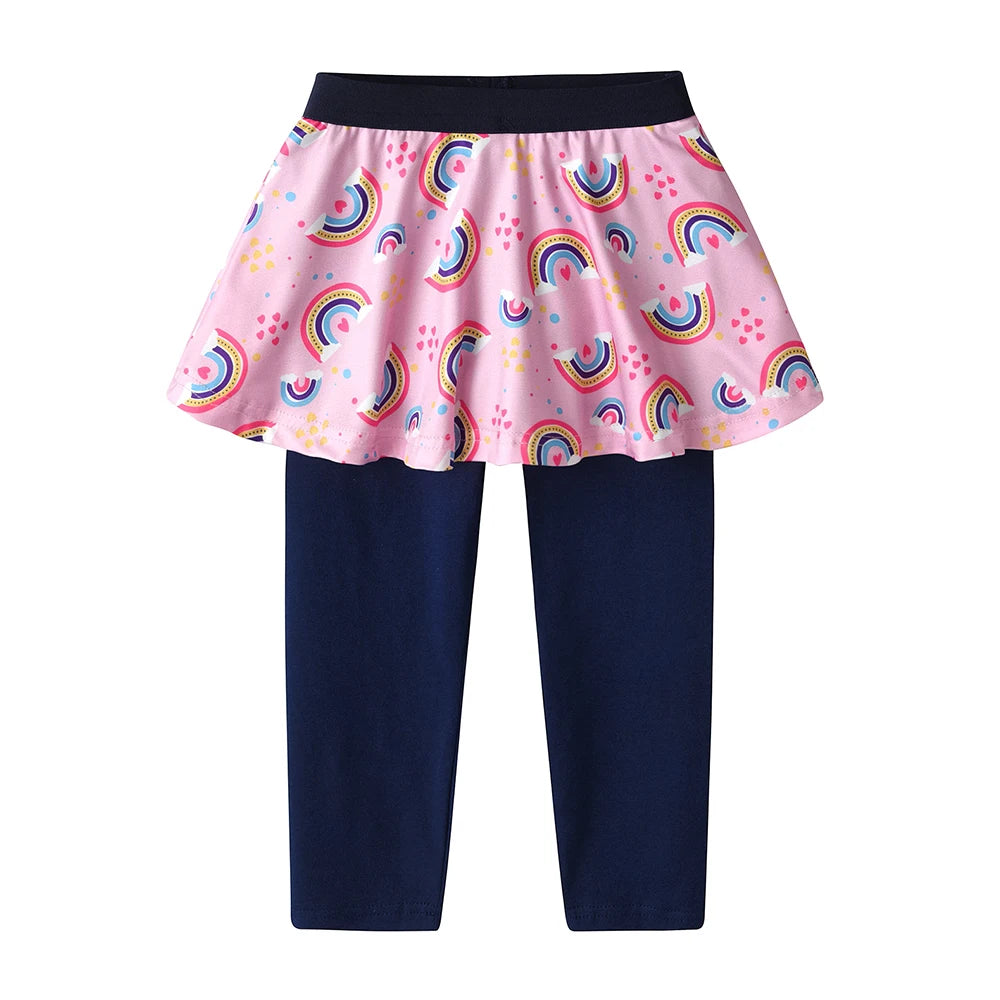 DXTON Toddler Leggings Skirt Pants For Girls Mermaid Kids Trousers With Tulle Tutu Skirt Fake Two Children Girls Party Costumes