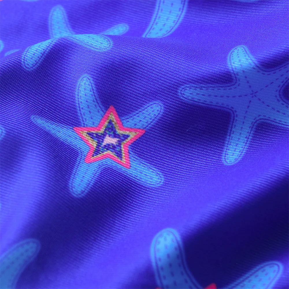 VIKITA Teenagers Girls Close-fitting Elastic Starfish Swimsuit Girls Split Two-pieces Swimwear Children Fashion Bikini Sets