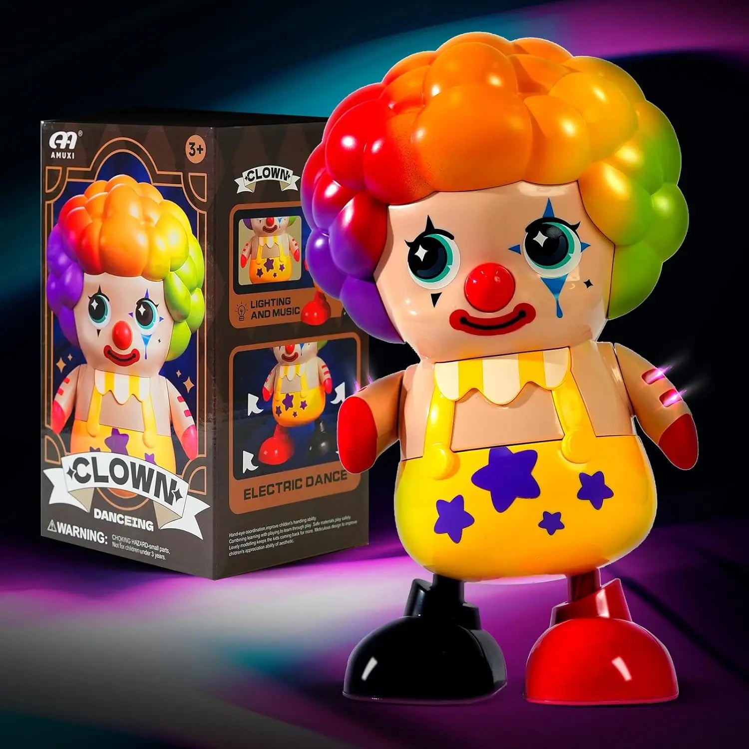 Dancing Clown Toys for Toddler & Baby Early Learning Educational Musical Light Up Clown Toys Halloween Decor Gift for Boys Girls