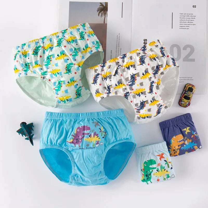 5/10Pieces Kids Triangle Underwear Cotton High-quality Boys Briefs Dinosaur Pattern Children Underpants Breathable Soft Knickers