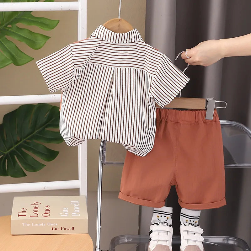 New Summer Baby Boys Clothes Suit Children Shirt Shorts 2Pcs/Sets Toddler Clothing Infant Casual Cotton Costume Kids Tracksuits