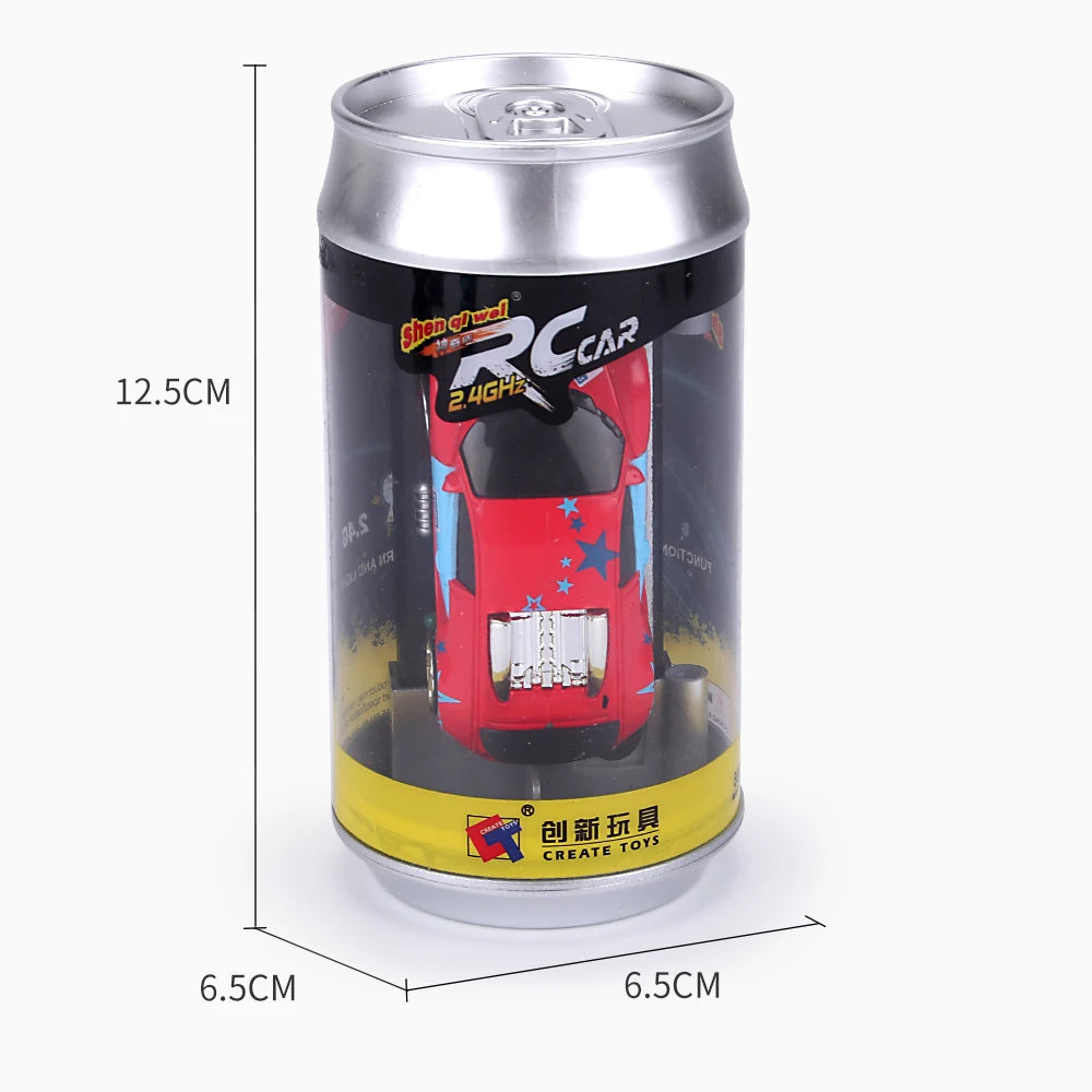 1:58 Remote Control MINI RC Car Battery Operated Racing Car PVC Cans Pack Machine Drift-Buggy Bluetooth radio Controlled Toy Kid