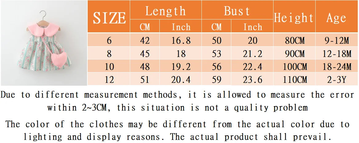 Summer New Pink Doll Neck Baby Girl Dress, Sweet Floral Children'S Sleeveless Clothes+Love Bag (9 Months -3 Years Old)