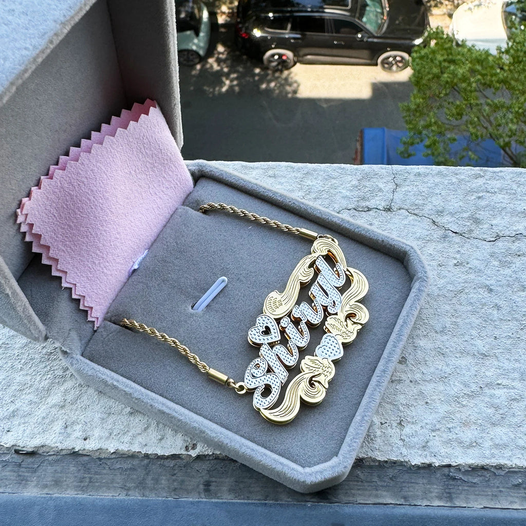 Custom Name Stainless Steel Necklace Personalized 3D Double Color Nameplate Necklaces For Women Men Jewelry Anniversary Gift