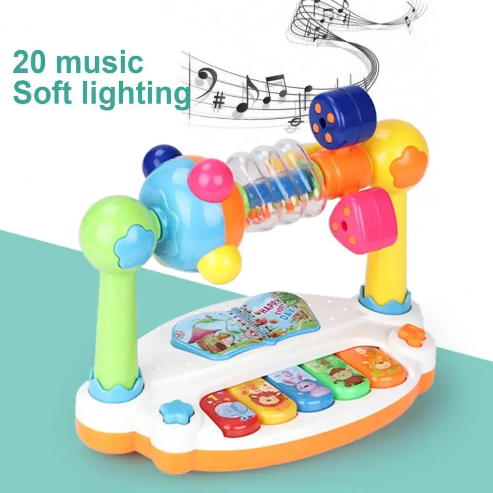 Kids Rotating Music Piano Keyboard with Light Sound Baby Piano Toys Musical Toys for Toddlers Early Educational Music Toy Gifts