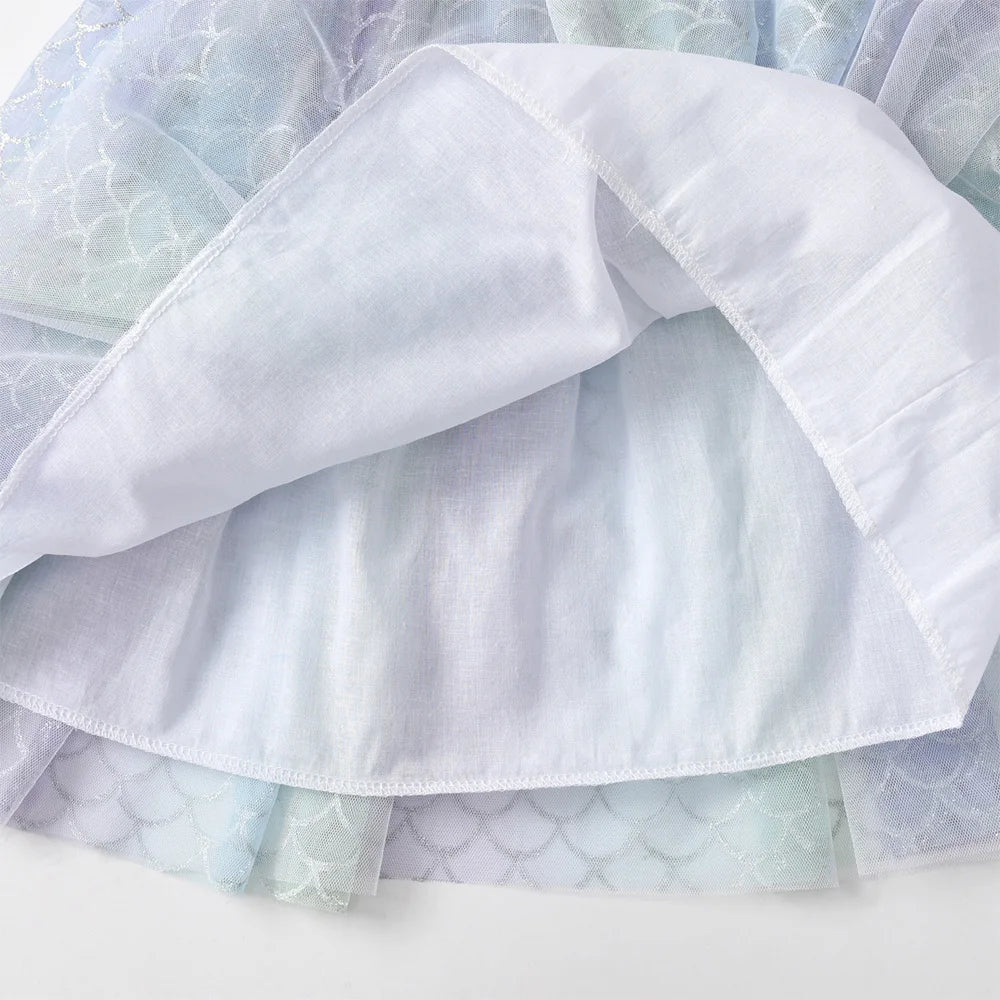 VIKITA Girls Mermaid Dress Children Princess Tutu Dress Toddlers Summer Sleeveless Dress Kids Birthday Party Casual Prom Gown