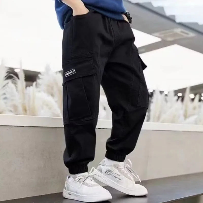 100% Cotton Cargo Pants for Boys | Spring Autumn 2025 New Release | Medium To Large Kids Casual Wear