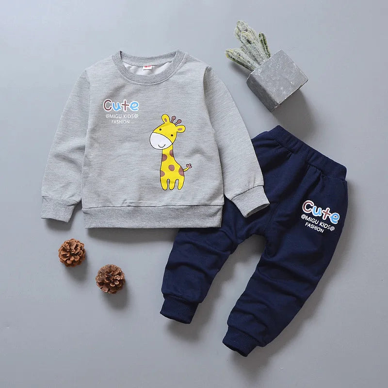New Spring Autumn Baby Girl Clothes Children Casual T-Shirt Pants 2Pcs/Set Toddler Sports Costume Infant Outfits Kids Tracksuits
