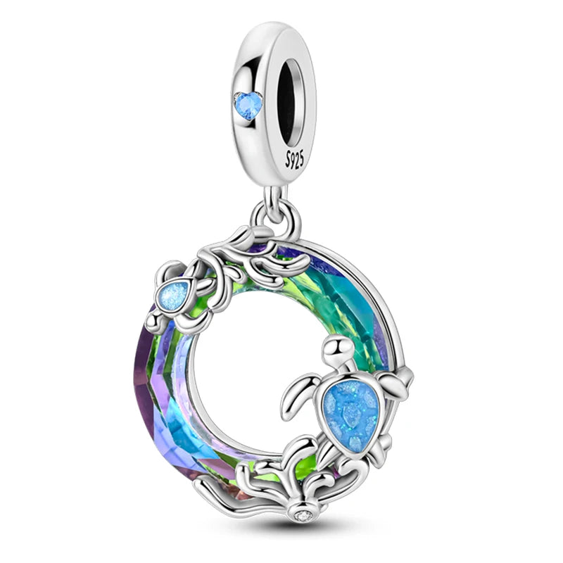 Hot Sale 925 Sterling Silver Ocean World Series Sea Turtle Starfish Little Crab Octopus Charms Bead Fit 925 Bracelet DIY Jewelry