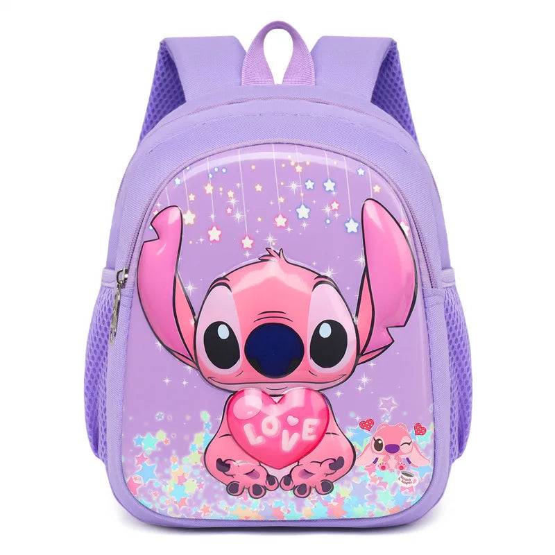 Disney Stitch New Kindergarten Schoolbag Cartoon Cute Boys and Girls Backpack High Quality Fashion Children's Schoolbag Light