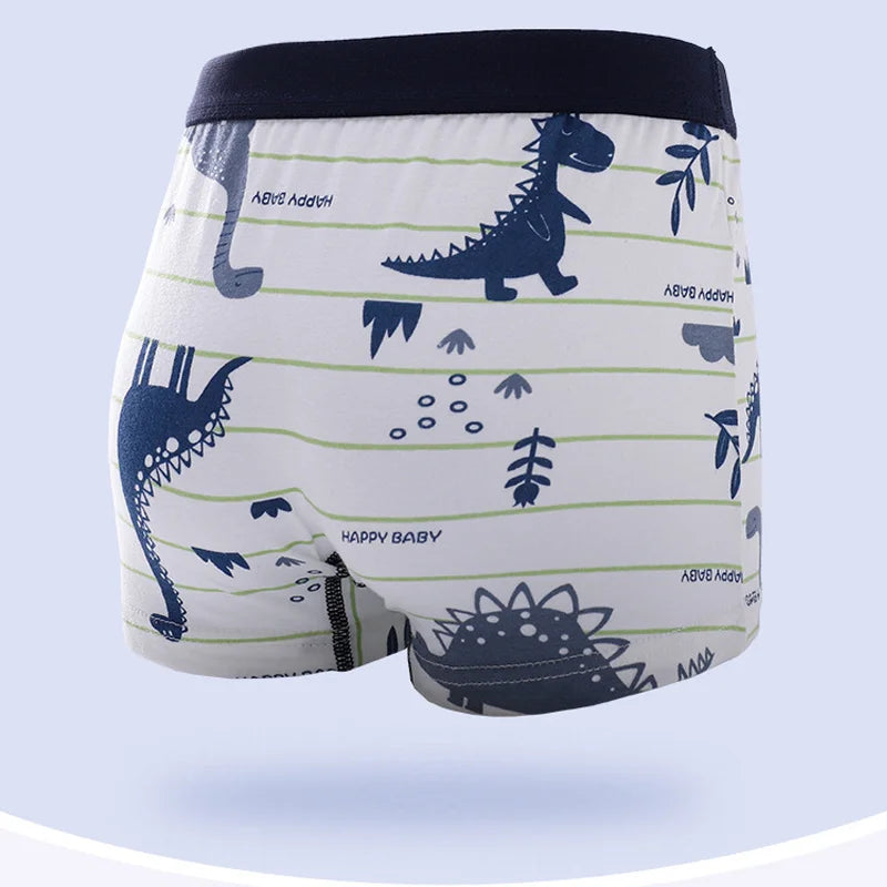 4/8 pcs Boys Boxer Sets Briefs Kids Cotton Underwear Baby Boy Underpants Teenager Cartoon Dinosaur Print Soft Children Panties