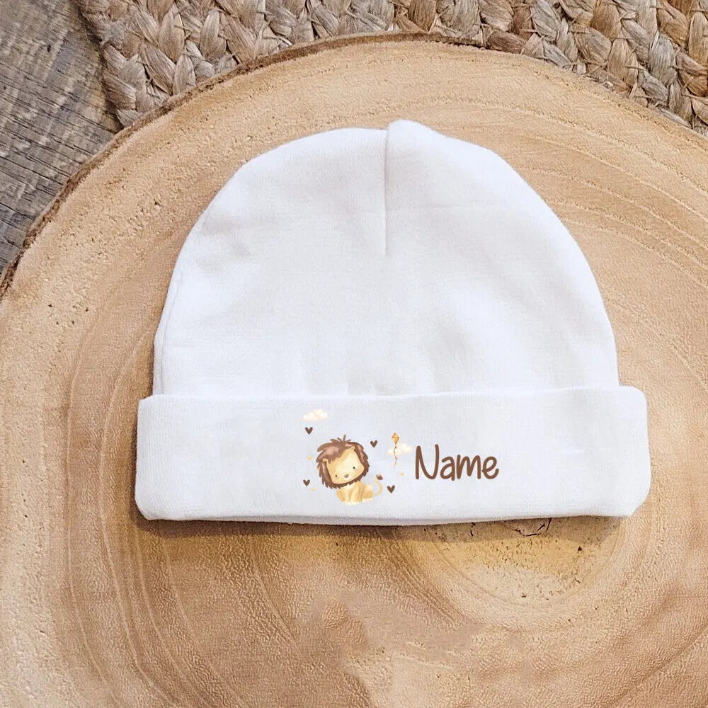 Personalised Baby Hat Newborn Hospital Hat Baby Beanies Cap with Name Infant Cotton Hats Infant Shower Gift