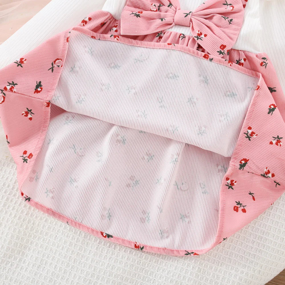 Spring And Autumn New White Long Sleeve Baby Girl Dress, Cute Butterfly Children'S Clothing (6 Months -3 Years Old)